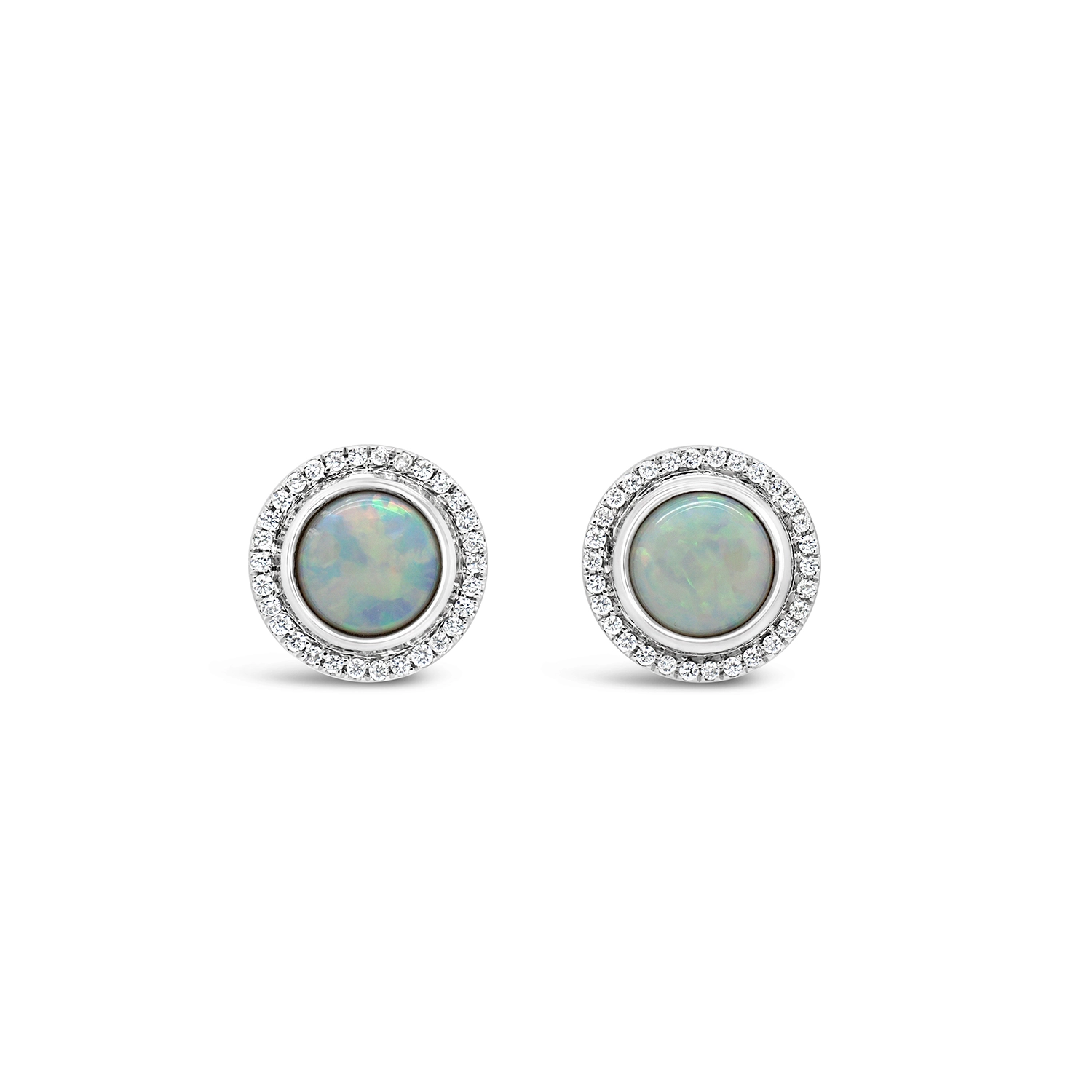 halo opal earring